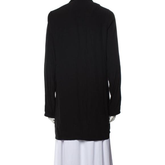 Reformation Black Satin Trim Button Up Blazer Relaxed Fit Suit Jacket Coat Sz S - Picture 2 of 6